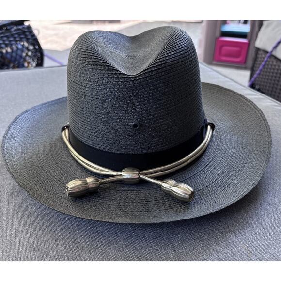 Vintage Stratton Police Trooper Campaign Hat Self Forming Size 7 1/8 *Read* - Picture 2 of 9